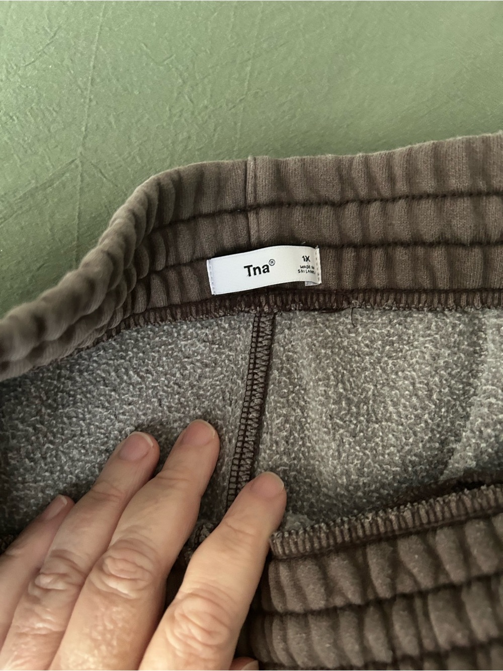 TNA Women’s Stone Washed Brown Drawstring Jogger Sweatpants - Picture 4 of 11
